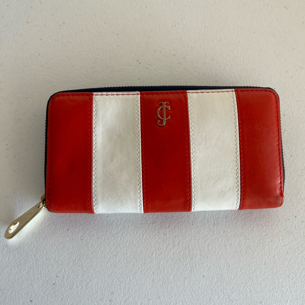Juicy Couture leather Red & White Strip Wallet